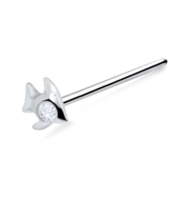 Fish Silver Straight Nose Stud NSKA-78